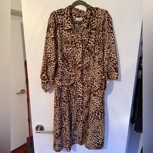 Calvin Klein Brown Leopard Print Dress